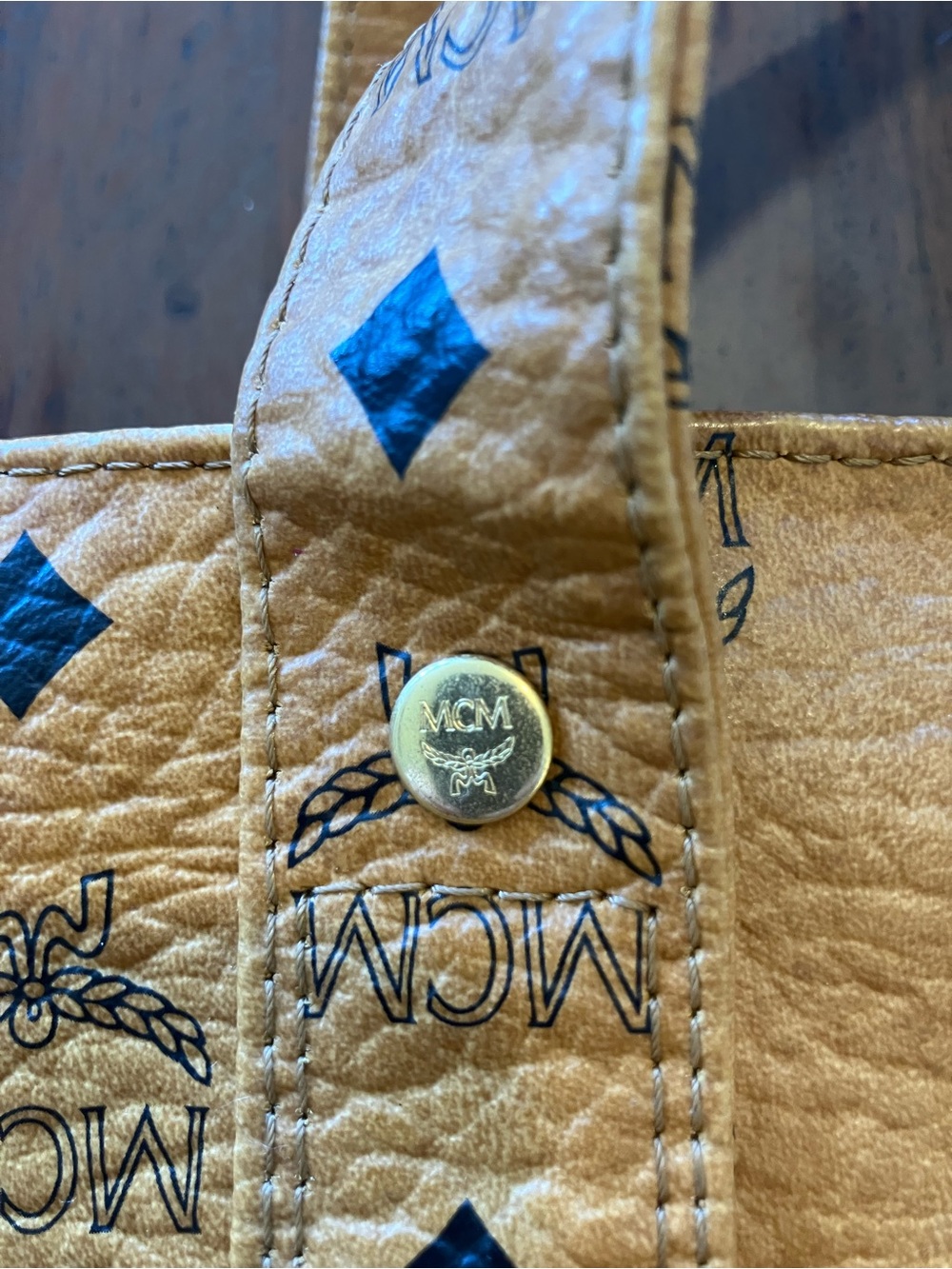 MCM Visetos Monogram Tote in Cognac and Black - Picture 16 of 16